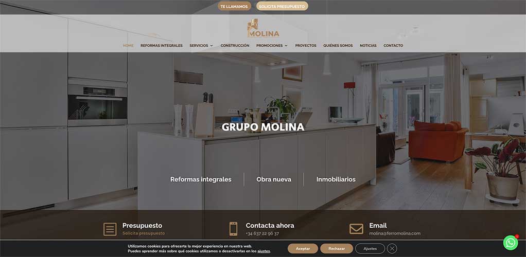 Creación y diseño web del Grupo Molina